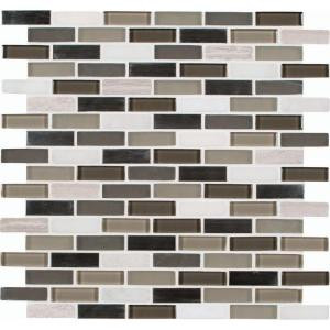 MS International Silver Tip 12 in. x 12 in. Glass Stone Metal Blend Mesh-Mounted Mosaic Wall Tile