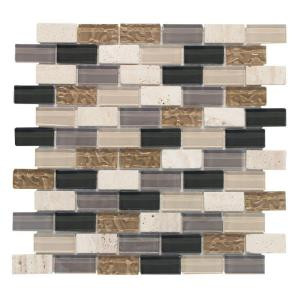 Jeffrey Court Cedar Cove 1x2 12 in. x 12 in. Glass and Stone Wall Tile
