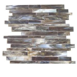 Splashback Tile Matchstix Mudbath 10 in. x 11 in. Glass Floor and Wall Tile