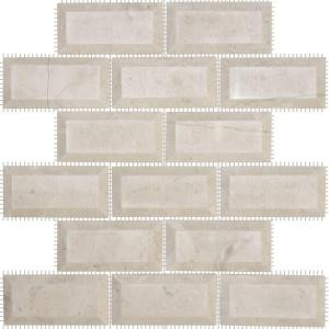 Jeffrey Court Creama Beveled 12 in. x 12 in. Marble Mosaic Wall Tile