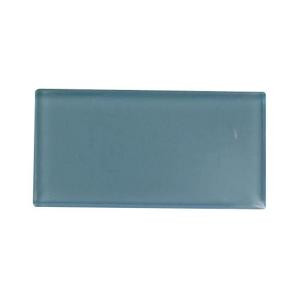 Splashback Tile Contempo Turquoise Polished Glass Tile - 3 in. x 6 in. Tile Sample