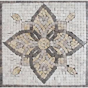 MS International Floral Blend Medallion 12 in. x 12 in. Tumbled Marble Floor & Wall Tile