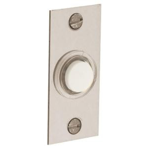 Baldwin 2.5 in. Rectangular Wired Lighted Doorbell Button in Satin Nickel