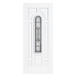 Masonite Providence Center Arch Primed Smooth Fiberglass Entry Door with No Brickmold