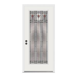 JELD-WEN Arum Full Lite Primed White Steel Entry Door with Brickmold