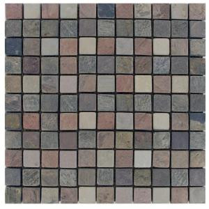 MS International 1 In. x 1 In. Tumbled Mixed Slate Mosaic Floor & Wall Tile