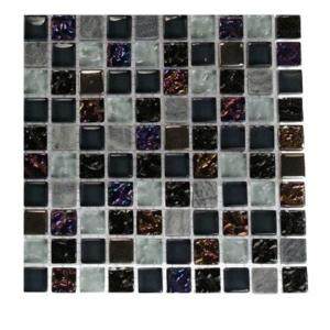 Splashback Tile Seattle Skyline Blend Squares 1/2 in. x 1/2 in. Marble And Glass Tile Squares - 6 in. x 6 in. Tile Sample