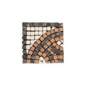 Daltile Travertine Rojo Marfil Emperador 4 in. x 4 in. x 9-1/2mm Tumbled Slate Serpentine Corner Mosaic Wall Tile