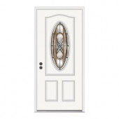 JELD-WEN Ascot 3/4-Lite Brilliant White Fiberglass Entry Door