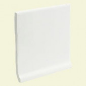 U.S. Ceramic Tile Color Collection Bright White Ice 4-1/4 in. x 4-1/4 in. Ceramic Stackable Cove Base Wall Tile