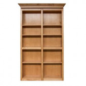 InvisiDoor 72 in. x 84 in. Unfinished Red Oak 6-Shelf Bookcase Bifold Door