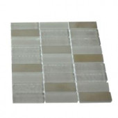 Splashback Tile Contempo Condensation Blend 1/2 in. x 2 in. Glass Tile - 6 in. x 6 in. Tile Sample