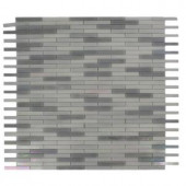 Splashback Tile Matchstix Flakesnow 12 in. x 12 in. Glass Floor and Wall Tile