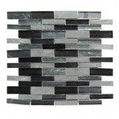 MS International Perspective Blend Interlocking 12 in. x 12 in. x 8 mm Glass Stone Mosaic Wall Tile