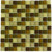 Jeffrey Court Tea Leaf Medley 12 in. x 12 in. Glass Wall Tile