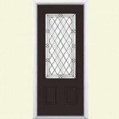Masonite Halifax Three Quarter Rectangle Painted Steel Entry Door with Brickmold