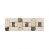 Jeffrey Court Biscotti Creama Emperador Strip 4 in. x 12 in. Marble Wall Accent / Trim Tile