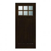Main Door Craftsman Collection 6 Lite Prefinished Antique Solid Mahogany Type Wood Slab Entry Door