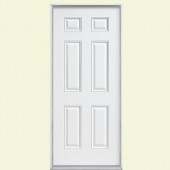 Masonite 6-Panel Painted Steel Entry Door with No Brickmold