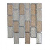 Splashback Tile Cocoa Blend 1 in. x 2 in. Glass Tile - 6 in. x 6 in. Tile Sample