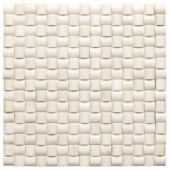 Jeffrey Court 10-1/4 in. x 10-1/4 in. Ivory Crossfields Marble Mosaic Wall Tile
