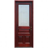 Pacific Entries Traditional 3/4 Lite Stained Mahogany Wood Entry Door with 8 ft. Height Series