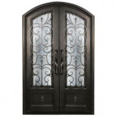 Iron Doors Unlimited Orleans 3/4 Lite Painted Oil Rubbed Bronze Decorative Wrought Iron Entry Door