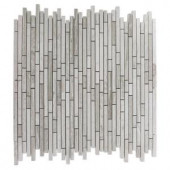 Splashback Tile Windsor Random Wooden Beige 12 in. x 12 in. Marble Floor and Wall Tile