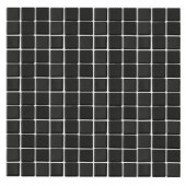 EPOCH Monoz M-Black-1401 Mosaic Recycled Glass 12 in. x 12 in. Mesh Mounted Floor & Wall Tile (5 Sq. Ft./Case)