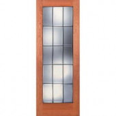 Feather River Doors 15-Lite Clear Bevel Patina Woodgrain 1-Lite Unfinished Cherry Interior Door Slab
