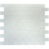 MS International Arctic Ice Mosaic 1 in. x 2 in. Glass Floor and Wall Tile