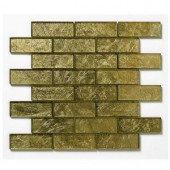 Solistone Folia Glass 12 in. x 12 in. Golden Willow Glass Mesh-Mounted Mosaic Tile
