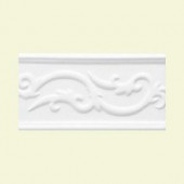 Daltile Polaris Astrid Blanco 4 in. x 8 in. Ceramic Listello Wall Tile