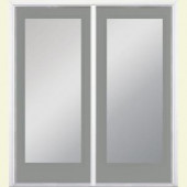 Masonite 60 in. x 80 in. Silver Cloud Steel Prehung Left-Hand Inswing 1 Lite Patio Door with No Brickmold