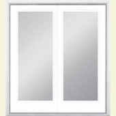 Masonite 72 in. x 80 in. Painted Prehung Right-Hand Inswing Full Lite Steel Patio Door with Brickmold