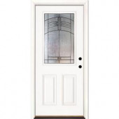 Feather River Doors Rochester Patina Half Lite Primed Smooth Fiberglass Entry Door