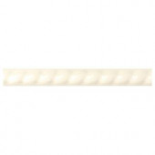 Daltile Liners Almond 1 in. x 6 in. Ceramic Rope Liner Trim Wall Tile