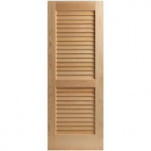 Masonite Plantation Smooth Full Louver Solid Core Unfinished Pine Interior Door Slab