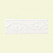 Daltile Fashion Accents Arctic White 3 in. x 8 in. Ceramic Ivy Listello Wall Tile