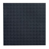 ROPPE Low Profile Circular Design Black 19.69 in. x 19.69 in. Dry Back Tile