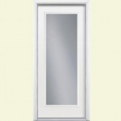 Masonite Full Lite Primed Smooth Fiberglass Entry Door with Brickmold