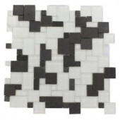 Splashback Tile Tetris Parisian Basalt 12 in. x 12 in. Natural Stone Floor and Wall Tile