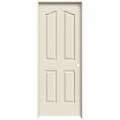 JELD-WEN Textured 4-Panel Eyebrow Top Primed Molded Prehung Interior Door