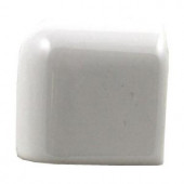 Daltile Semi-Gloss 2 in. x 2 in. White Ceramic Mudcap Bullnose Outside Corner Wall Tile