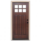 Steves & Sons Craftsman 6 Lite Stained Mahogany Wood Entry Door