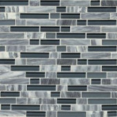 Daltile Stone Radiance Glacier Gray 11-3/4 in. x 12-1/2 in. Glass and Stone Mosaic Blend Wall Tile