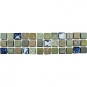 MS International Mixed Slate/Metro Glass Listello 3 in. x 12 in. Floor & Wall Tile (1 Ln. Ft. per piece)
