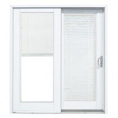 MasterPiece 71-1/4 in. x 79 1/2 in. Composite White Right-Hand Smooth Interior with Blinds Between Glass Sliding Patio Door