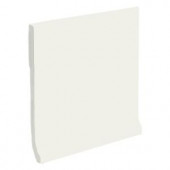 U.S. Ceramic Tile Color Collection Matte Bone 4-1/4 in. x 4-1/4 in. Ceramic Stackable Cove Base Wall Tile
