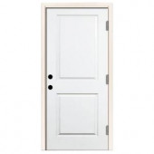 Steves & Sons Premium 2-Panel Square Primed White Steel Entry Door with 32 in. Left-Hand Outswing and 6 in. Wall